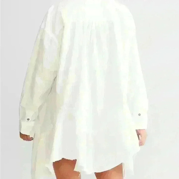 Free People We The Free Freya poplin tunic size L in coral bright relaxed fit . - Picture 8 of 11